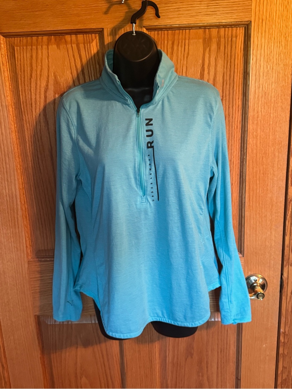 Under Armour -Graphic Light Blue Women's Quarter-Zip Performance Top